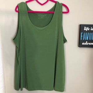 Susan Graver Sleeveless Tank Green XL  p0161